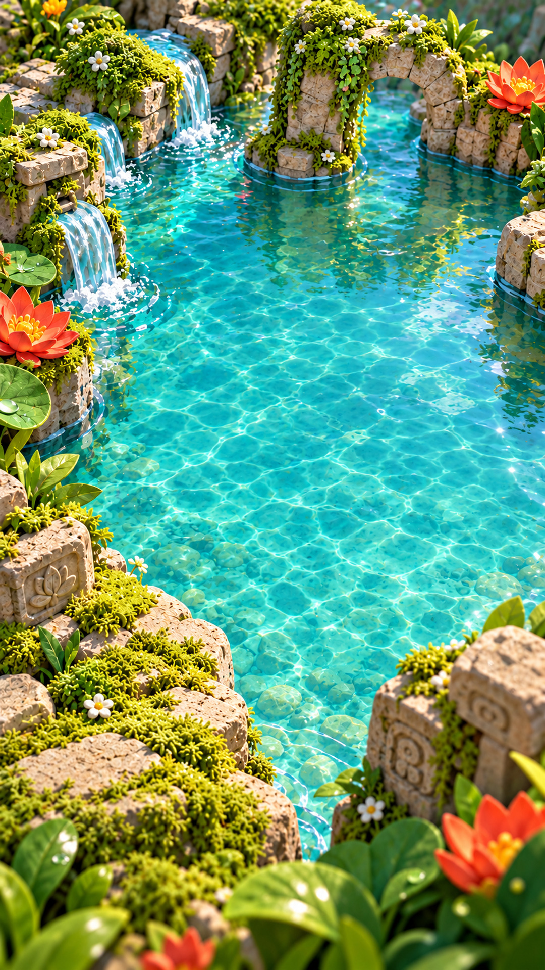 Lotus Ruins pond scenery from Lily Leap Lab