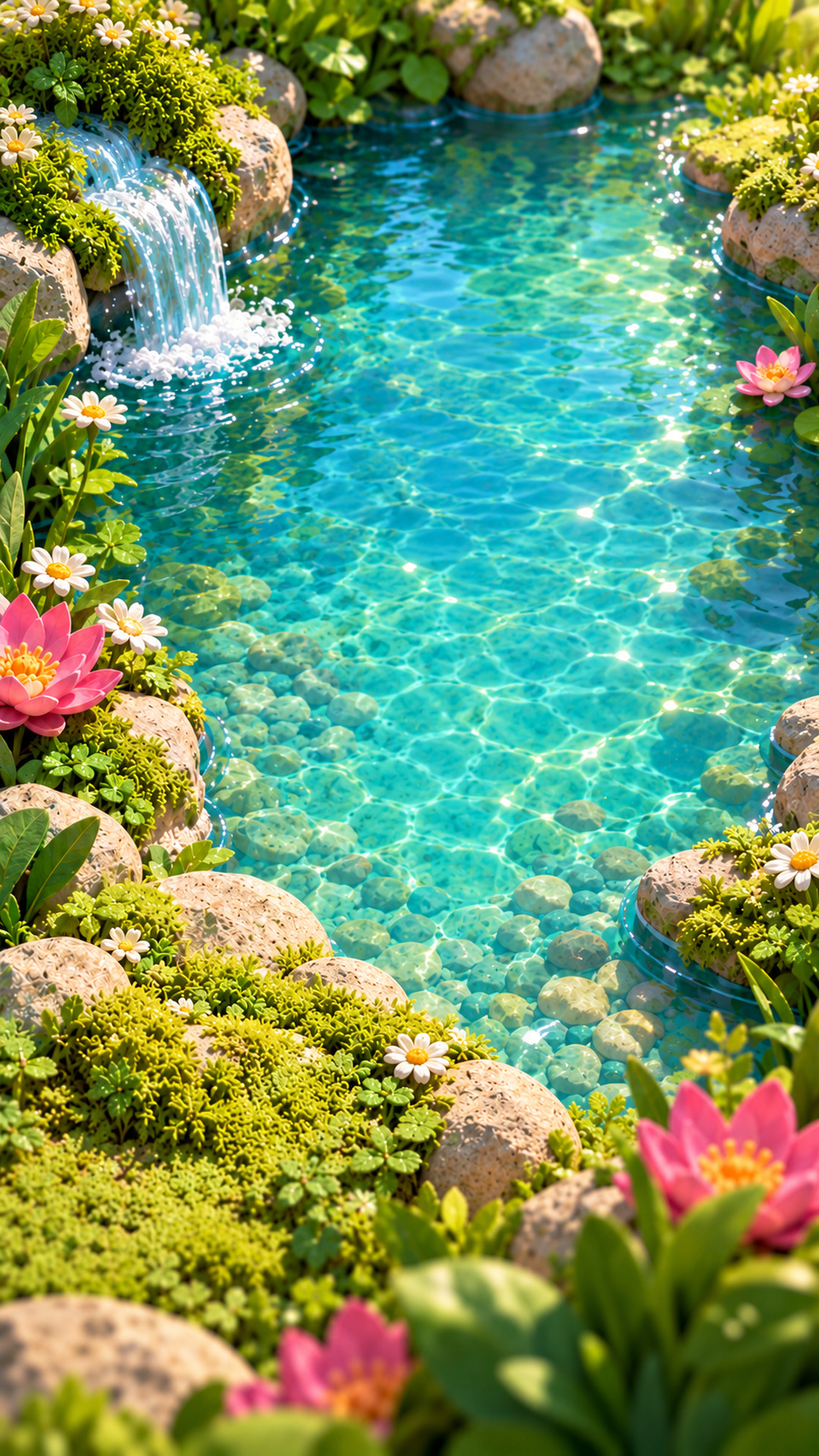 Sunny Shallows pond scenery from Lily Leap Lab